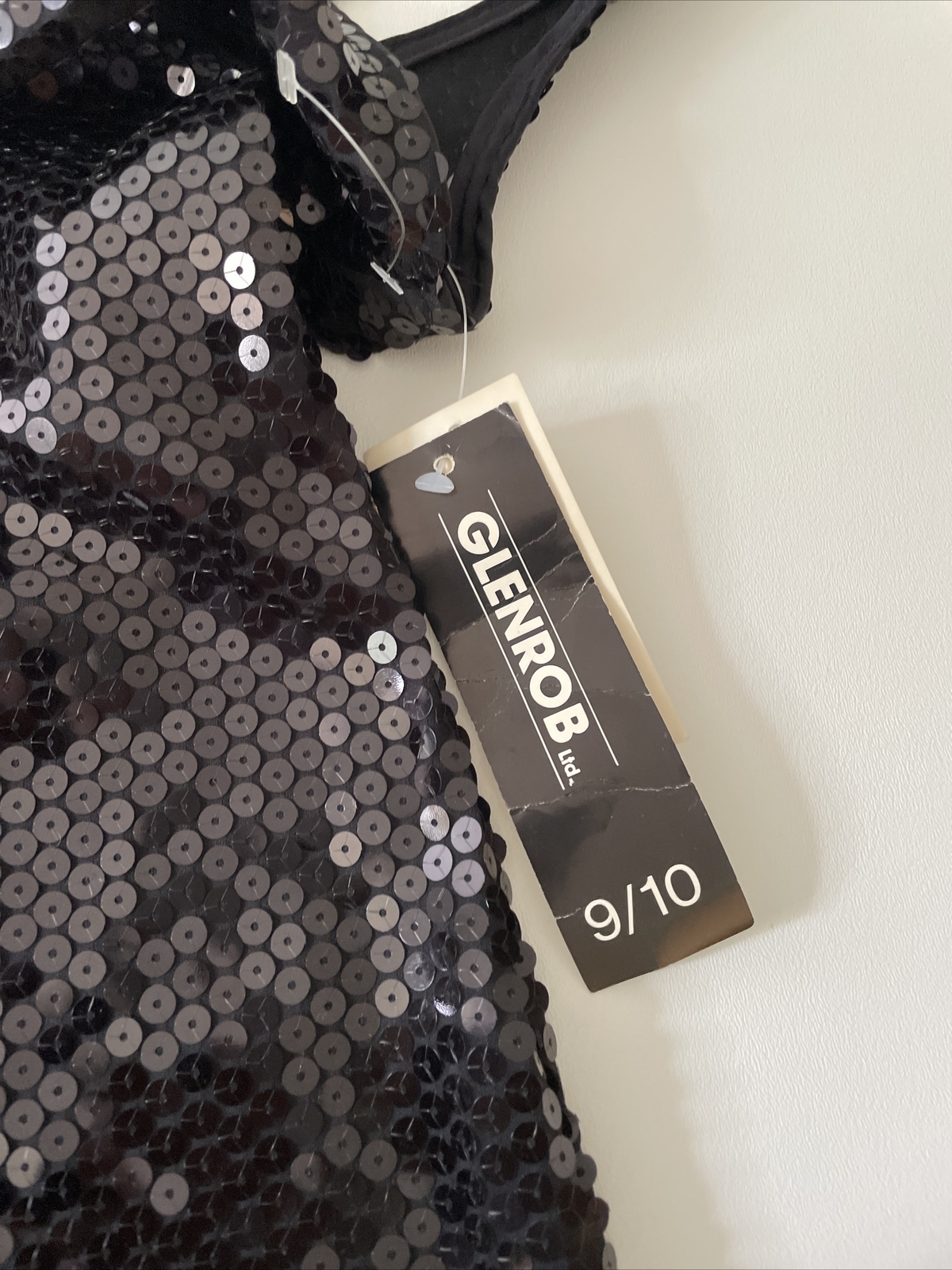 Vintage Y2k Dress Sequin Bodycon Backless By GlenRob Home Coming Evening Black