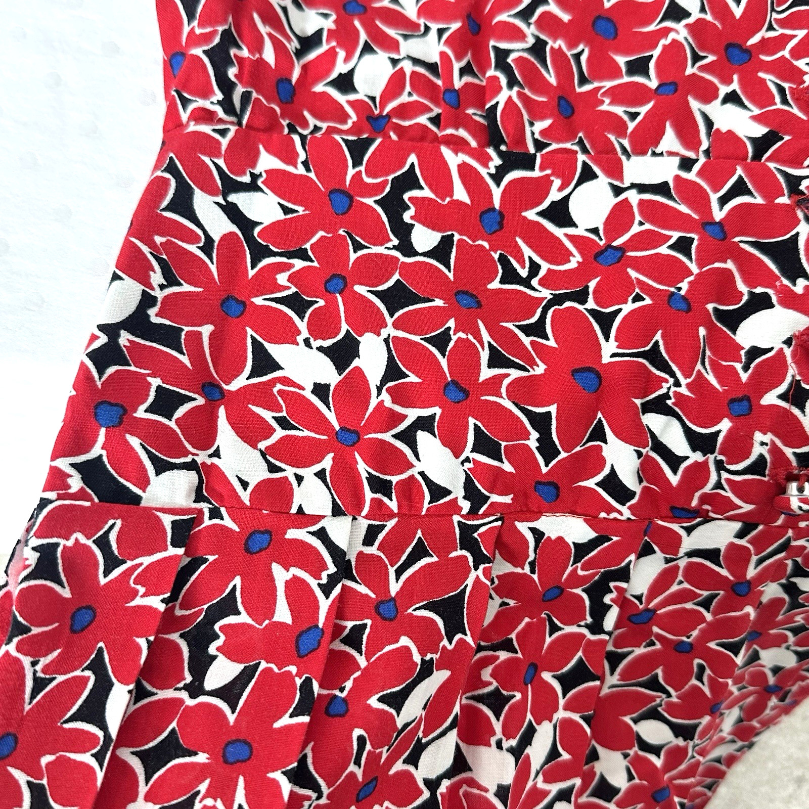 Vintage 90s Plain Jane Floral Fit & Flare Rayon Dress 9 Peter Pan Collar
