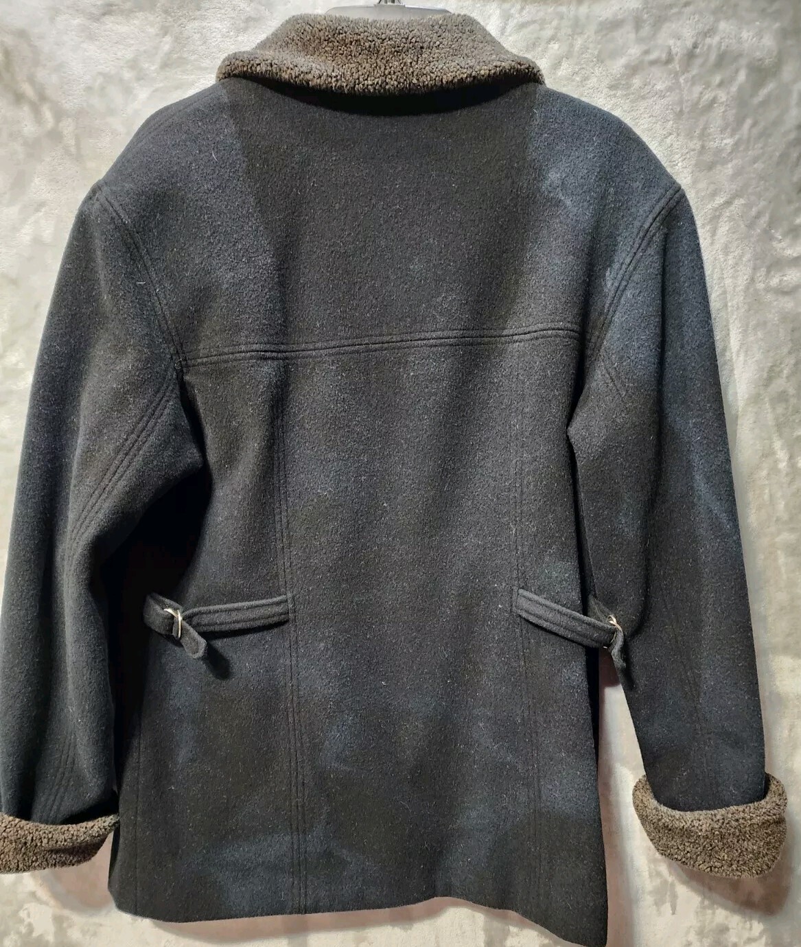 Vintage Oakbrook Wool Blend Womens Chore Barn Coat Jacket 14 Black Outdoor