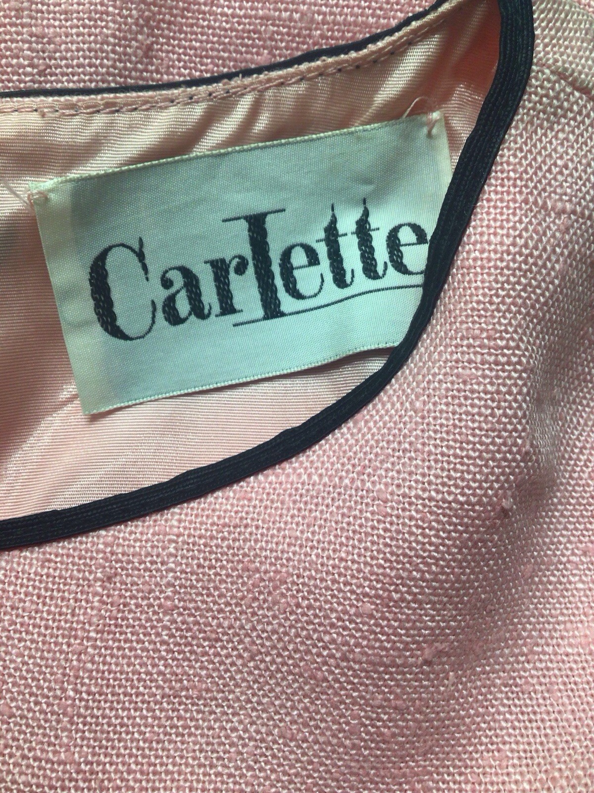 UNIQUE Vintage 1960’s MCM Mod Pink & Black Shift Dress by Carlette Size 5