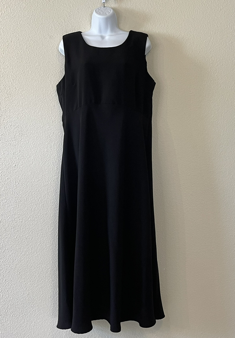 Vintage Willi Of California Black Sleeveless Long Dress Made In USA Size 16