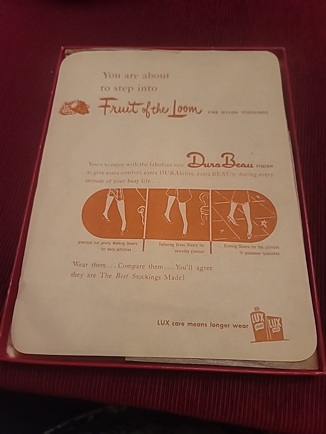 VTG Fruit Of The Loom Nylon Stockings In Schiaparelli Box