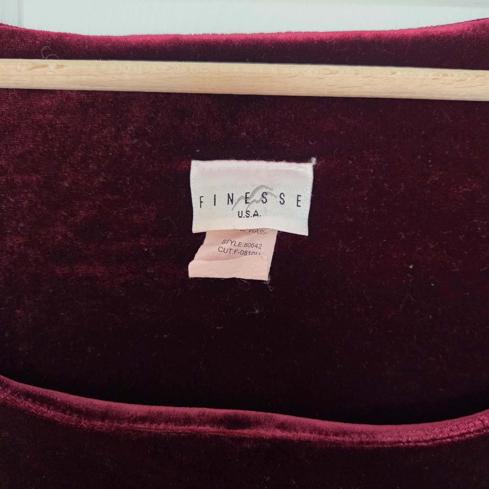 Sz Medium Vintage Finesse USA Y2K Burgandy Velvet Mini Dress 90s Cap Sleeves