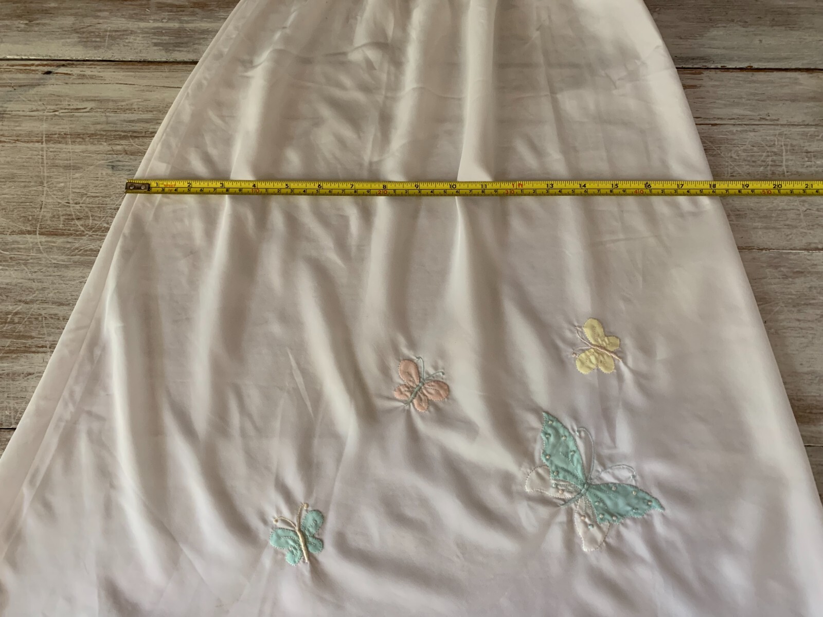 Vintage Corhan Noumair Hand Embroidered Butterflies Lace White Half Slip READ- S