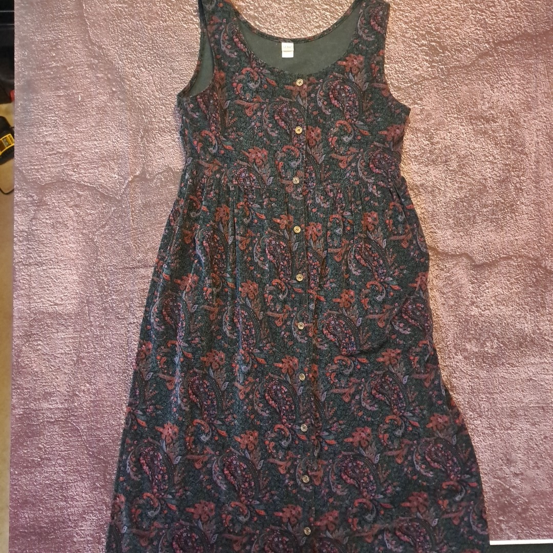 Vintage LL Bean Corduroy Dress 12 Regular Made In USA