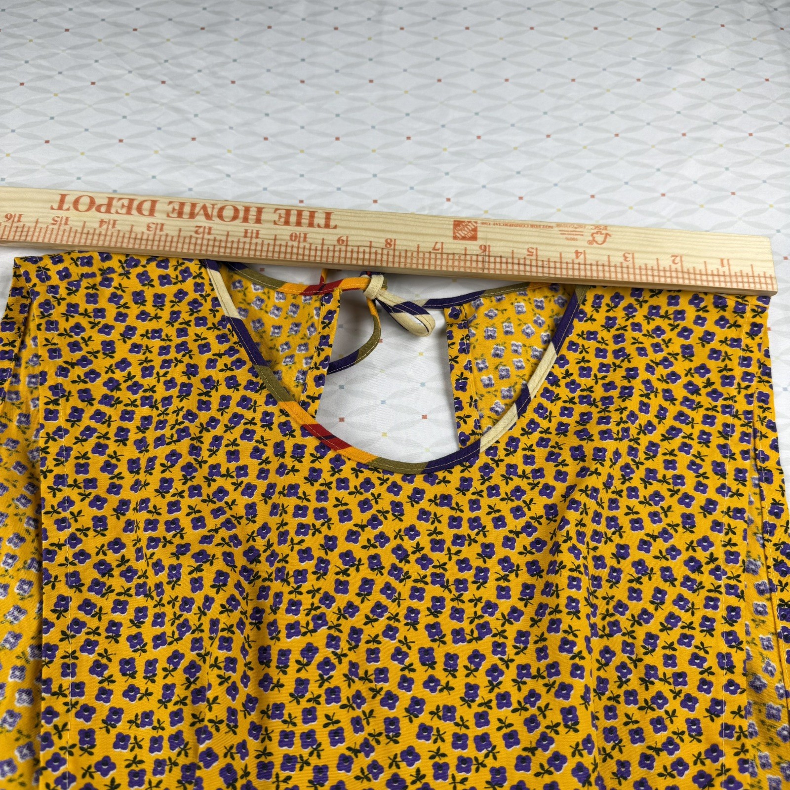 Design House Japan Apron Dress Women’s Yellow Pinafore Floral Cottagecore Boho