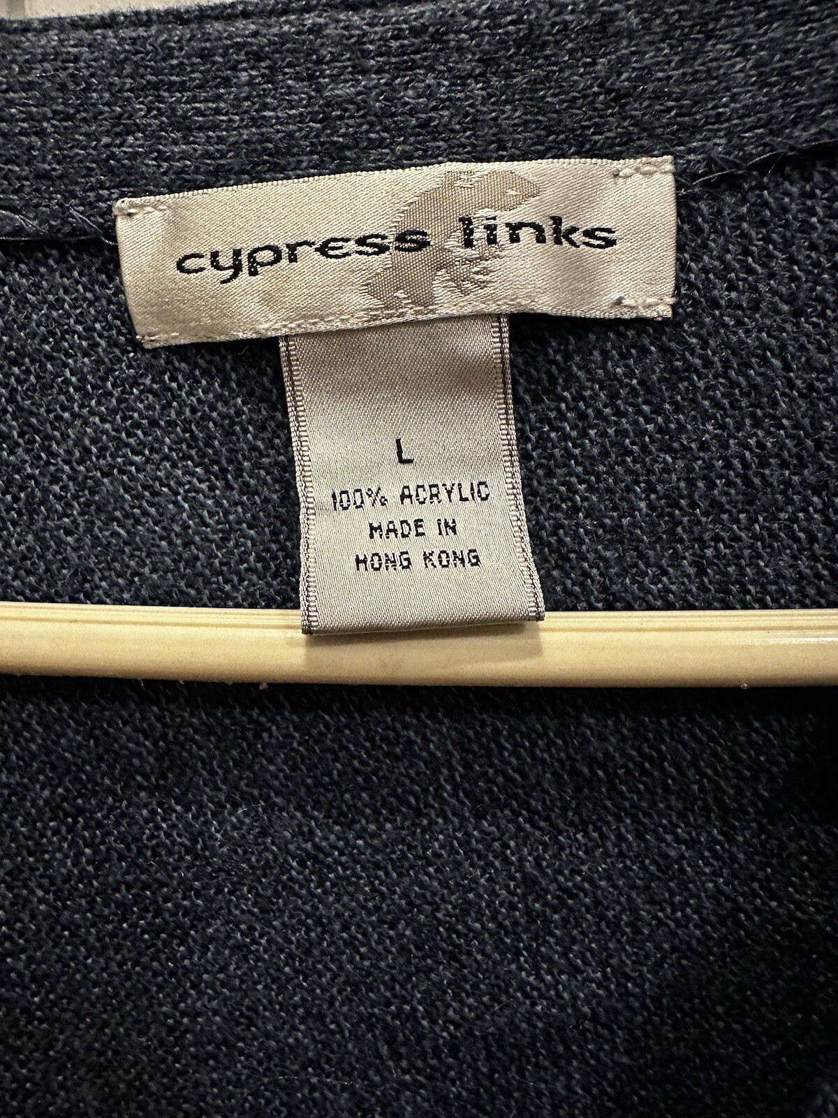 Vintage men’s Cypress Links Cardigan Button Up Blue Long Sleeve L 1990’s