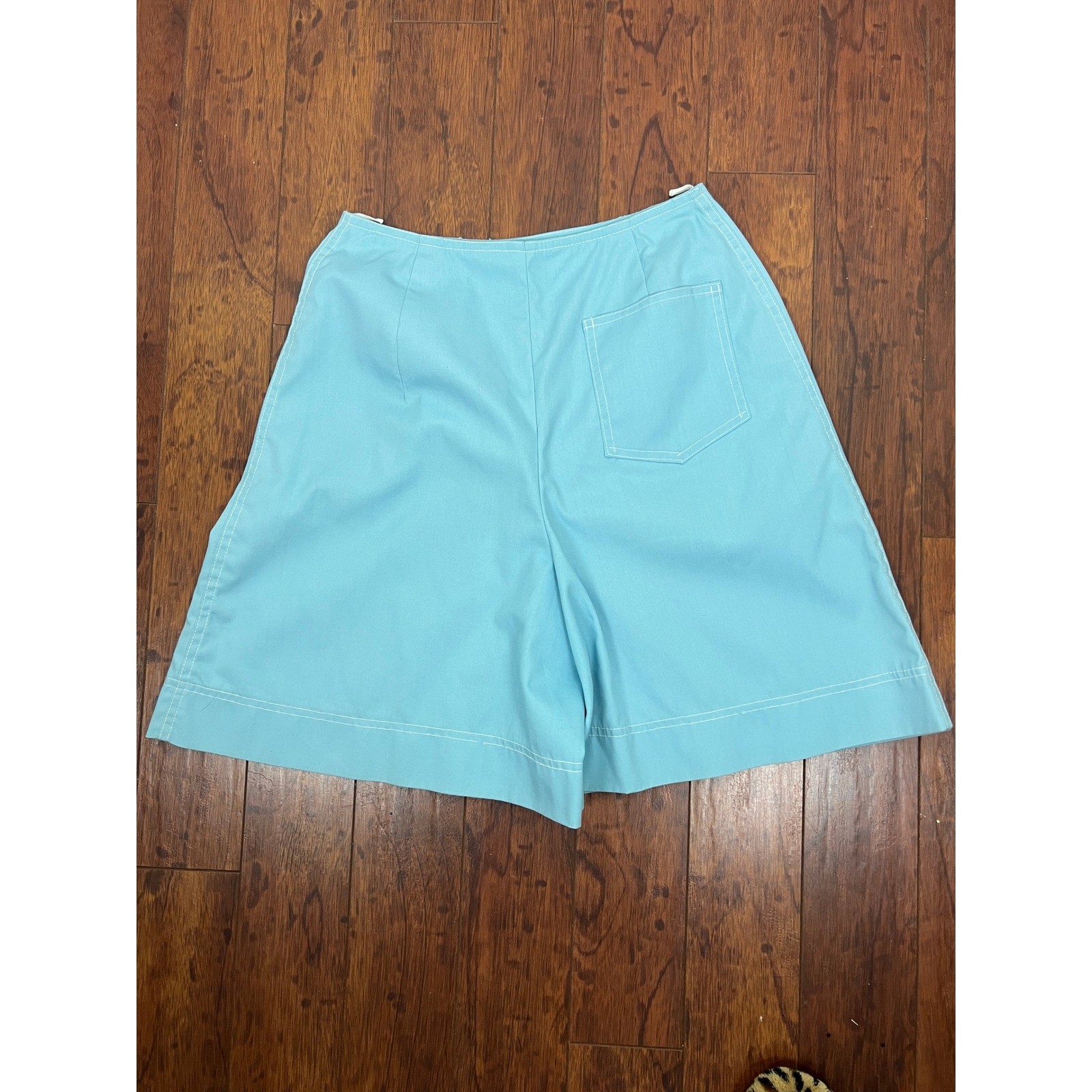 Vintage 70s Blue Wrap Skort Tennis Golf Mod A-Line Scooter Skirt XS 0/2