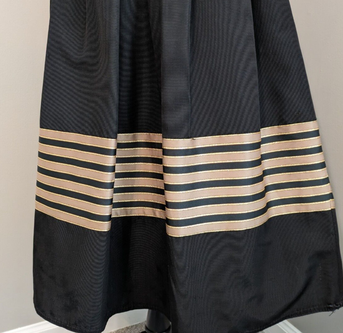 Vtg 70s Oggee By Rizkallah Black Faille Gold Tea Dress ASO Sarah Jessica Parker