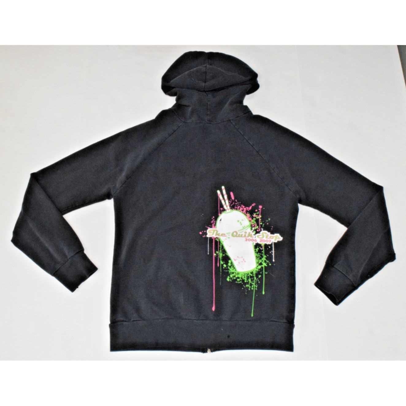 Vintage Sweatshirt American Apparel Sz XL 2006 2007 The Quik Stop Raglan Hoodie
