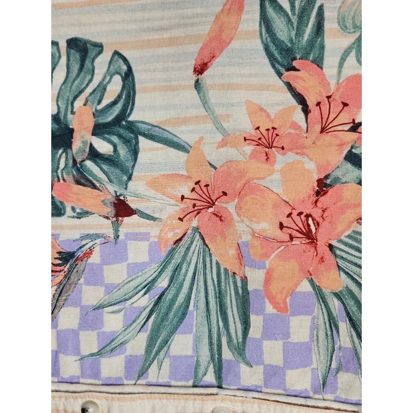 We The Free Retro Tropics Linen Blend Shirt Sz Medium Floral Resortwear Summer