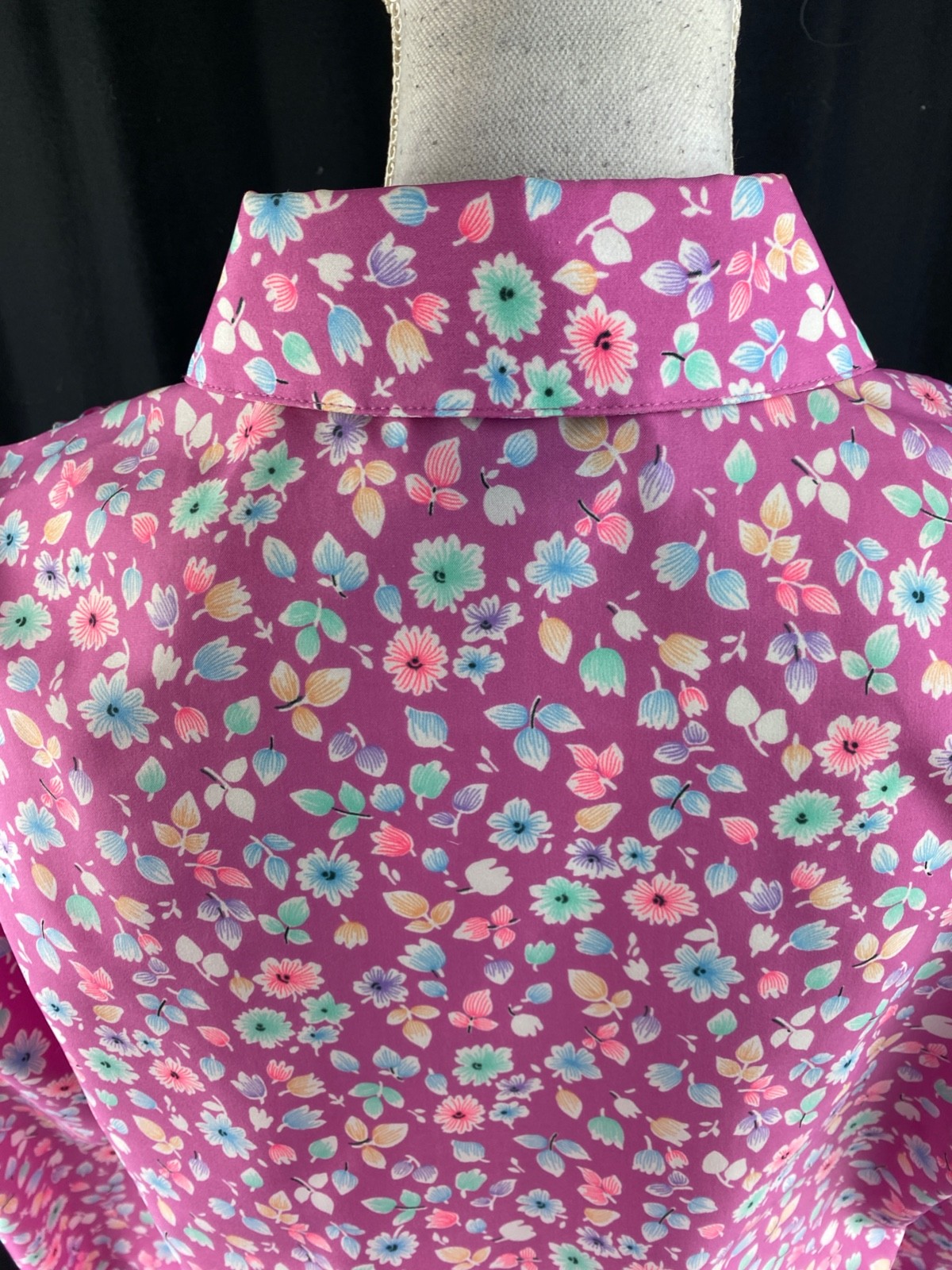Lady Arrow Mistique Vtg 70s Floral Spring Boho Button Blouse Art Wear Hippie