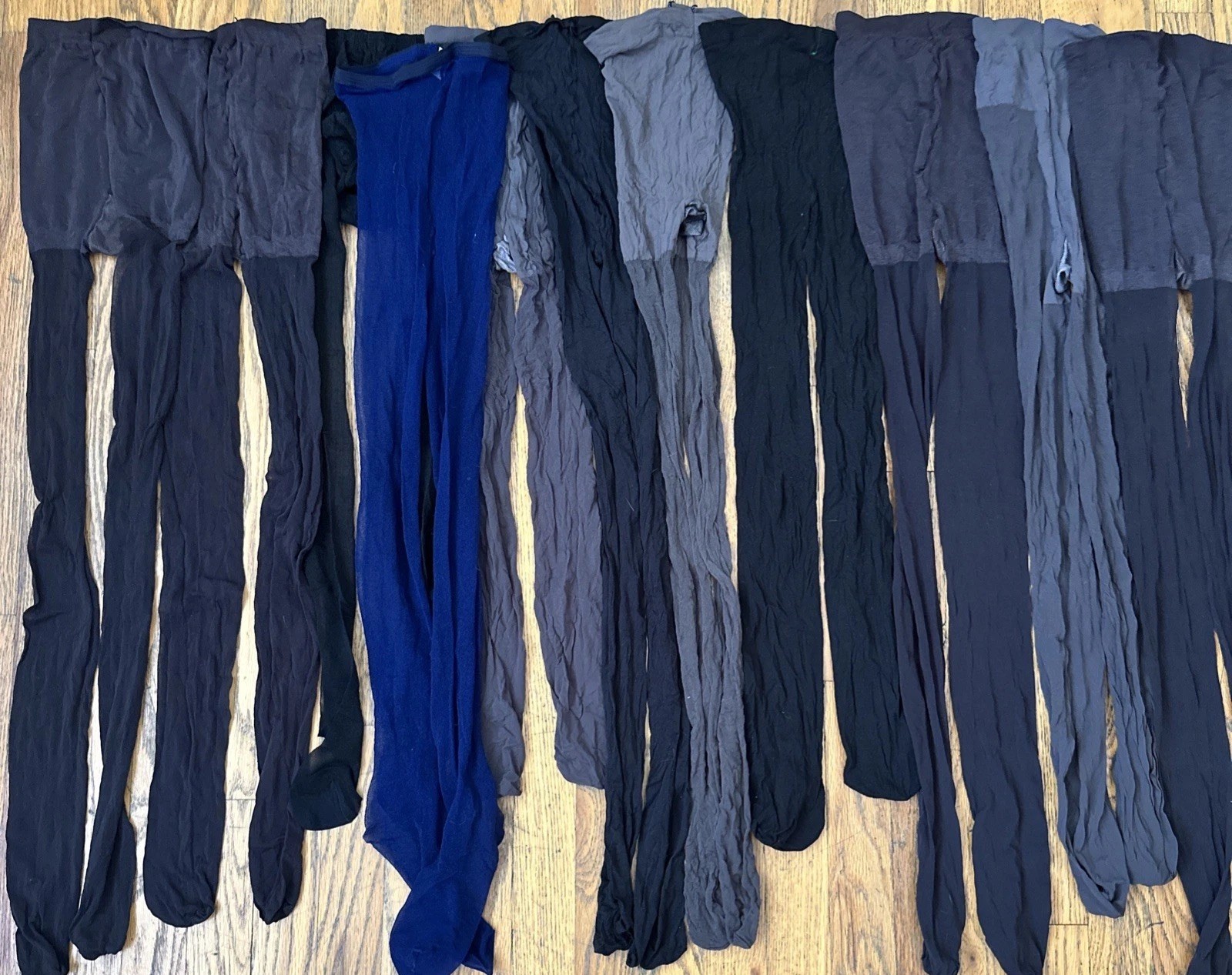 Lot Of 11 Vintage Women’s Black & Grey Nylons
