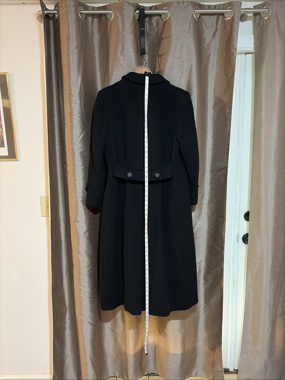 VTG Evan Picone Long 100% Wool Double Breasted Coat Women’s Medium Black (8?)