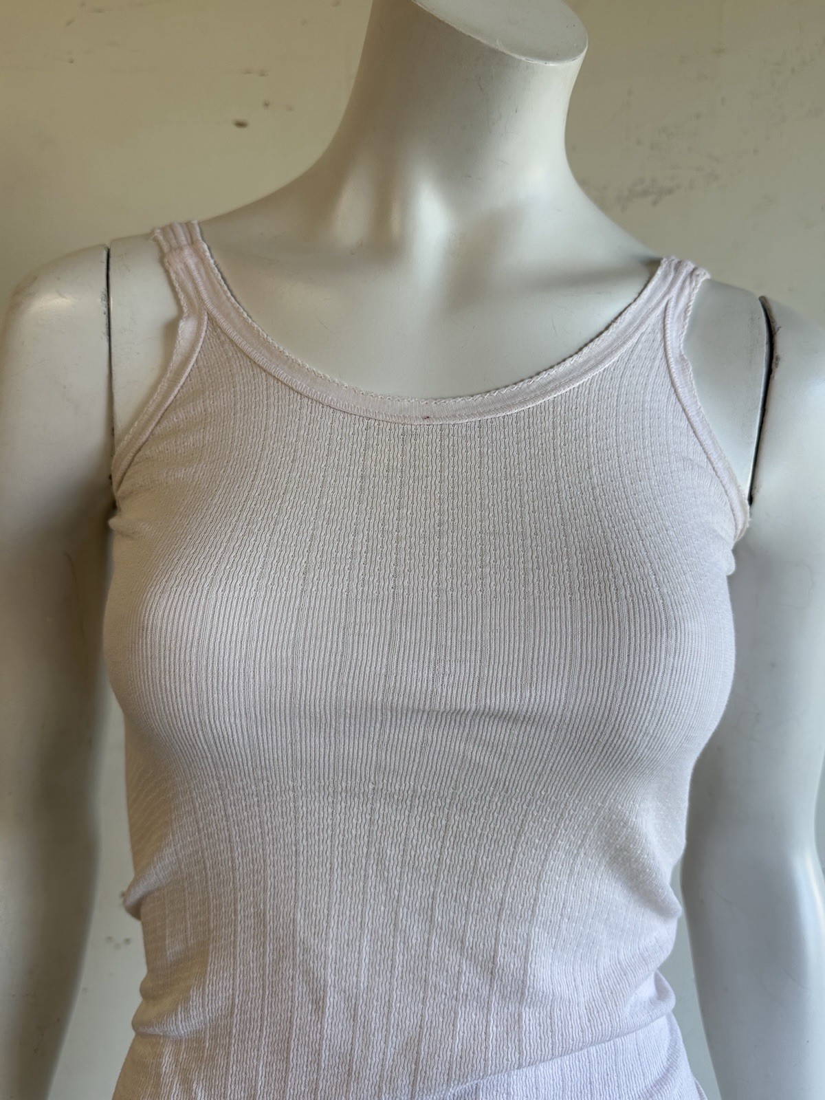 1950s Charmode All Cotton Ribbed Tank Camisole Undershirt Vintage 50s 60s