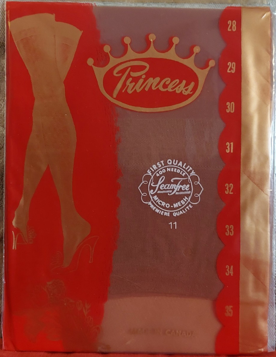 Vintage Pantyhose😎Rare Princess Stockings Color Suntan Size 11 BOTW1