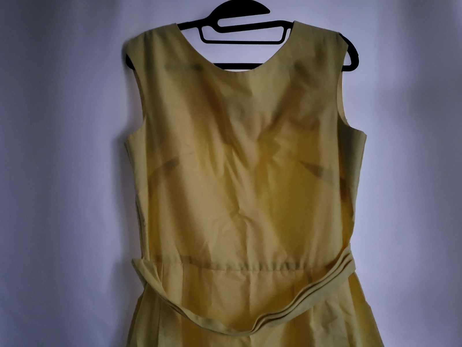vtg women day dress pat premo california S/M cotton yellow floral midi 50’s 60’s