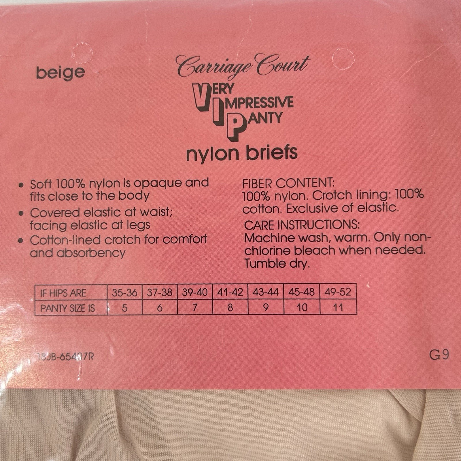 Vtg Nylon Panties Granny Briefs Full Hi Waist Sissy Beige Sz 10 & 11 – 3 Pair