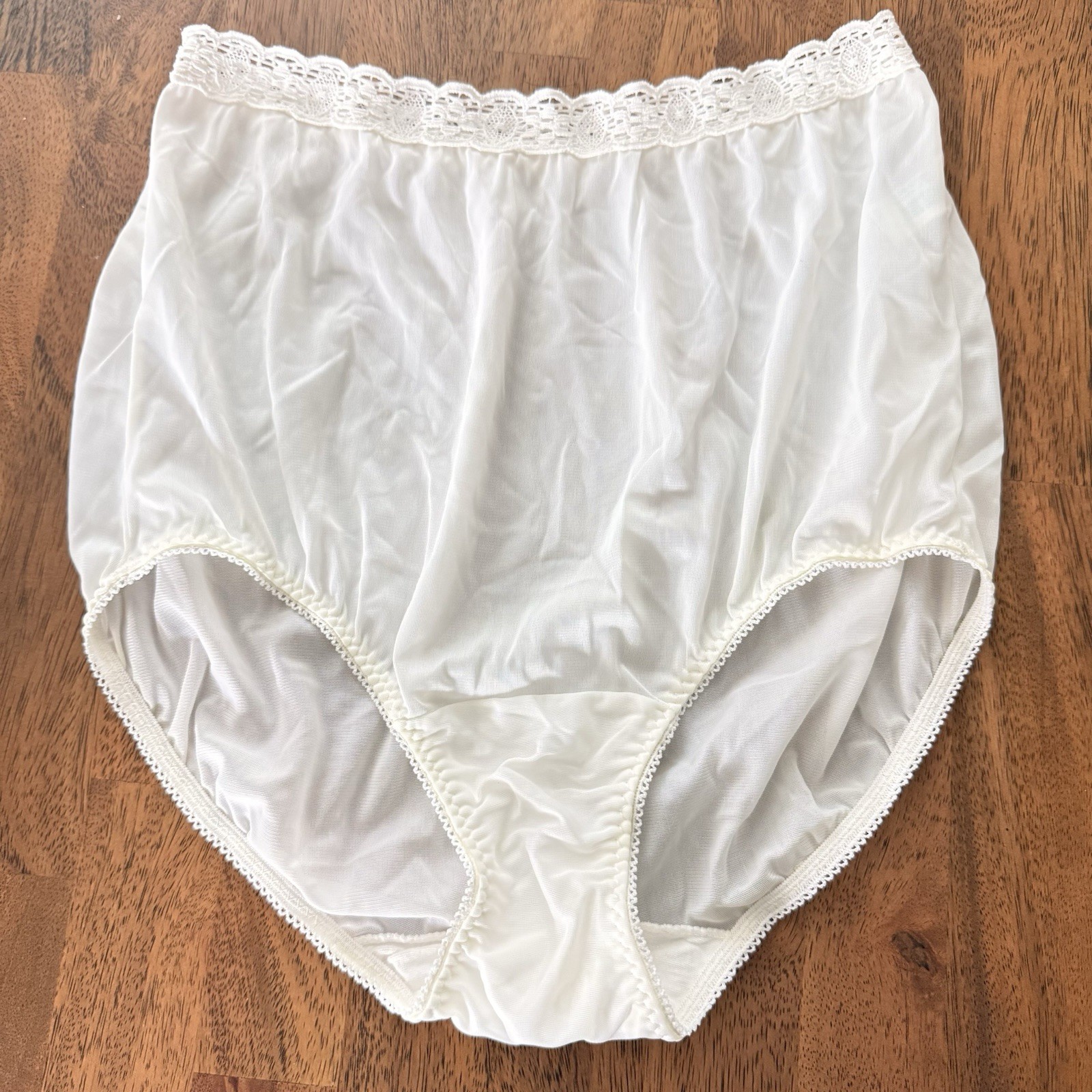 Vintage Bestform Lingerie BL Panties Size 6 Medium Lace Nylon Tricot Brief Sheer