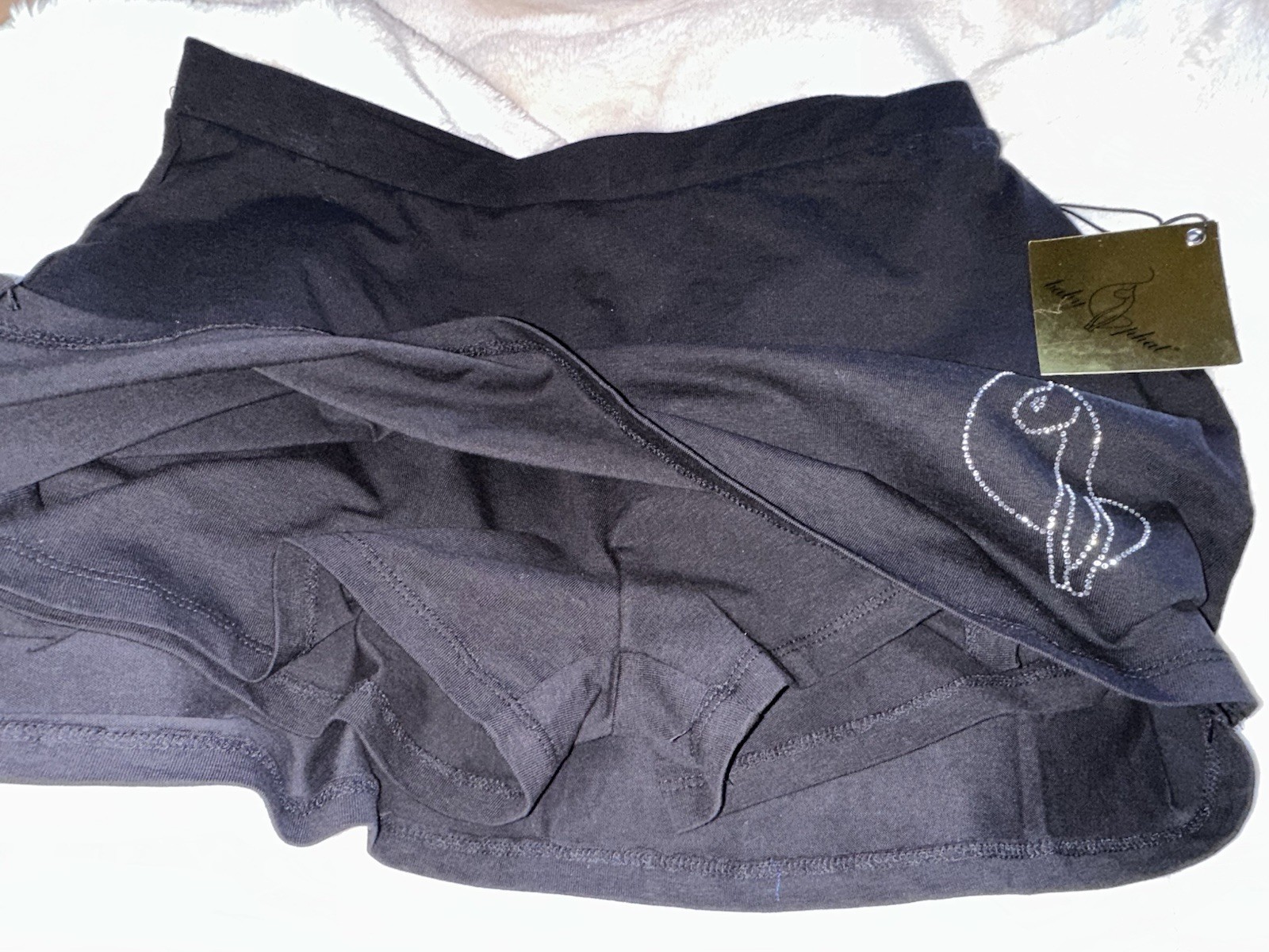 Baby Phat Skirt Black With Built In Shorts Size Large Sparkly 2000s Y2K