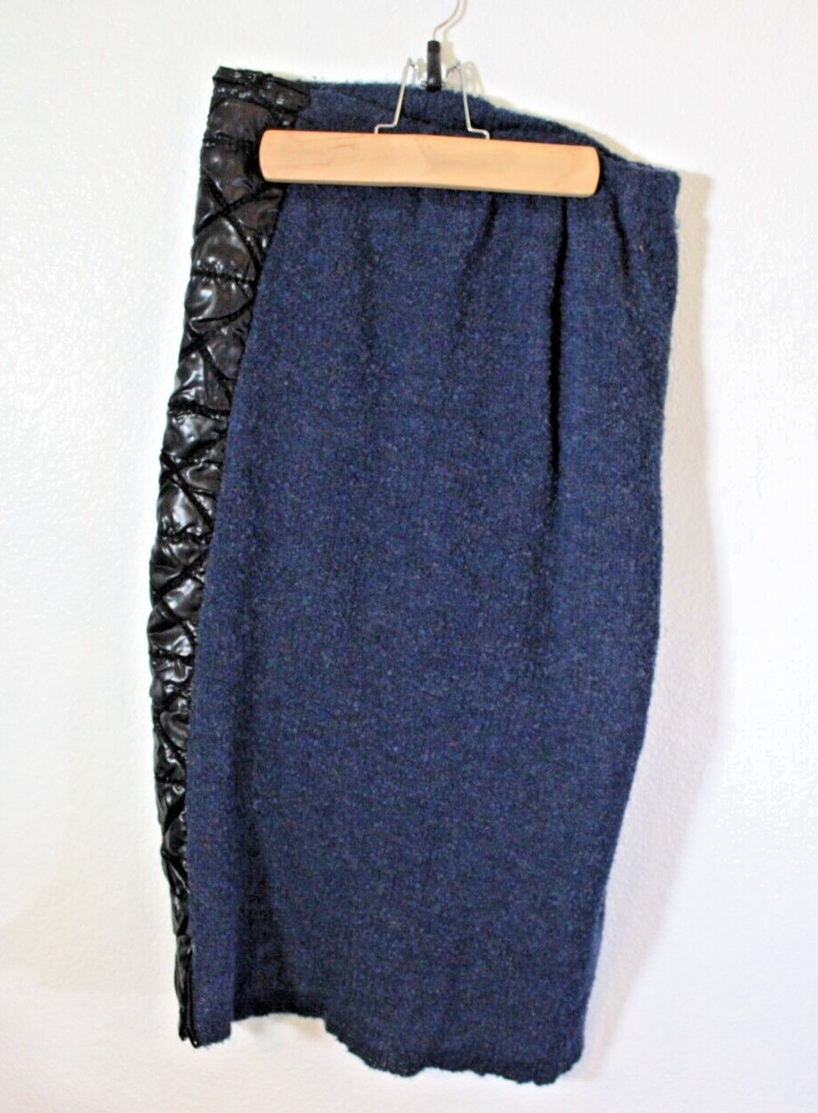 Totally 80s Vintage Georges Garhel Paris Skirt & Top Set Blue Zip Quilt Large