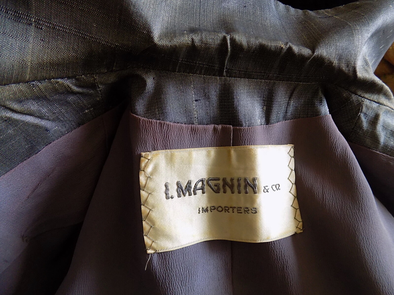 Vintage 50s Silver Gray Shantung Tailored Suit I Magnin B34