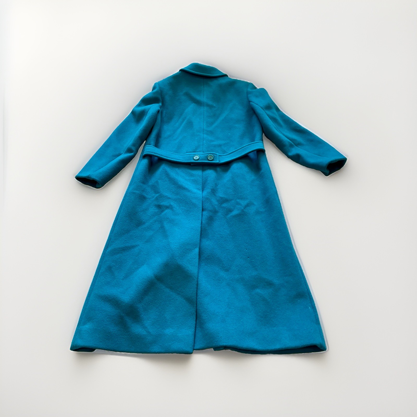 VTG 1970s Pendleton Virgin Wool Lined Teal Trench Coat Women’s Size 10 Old Money
