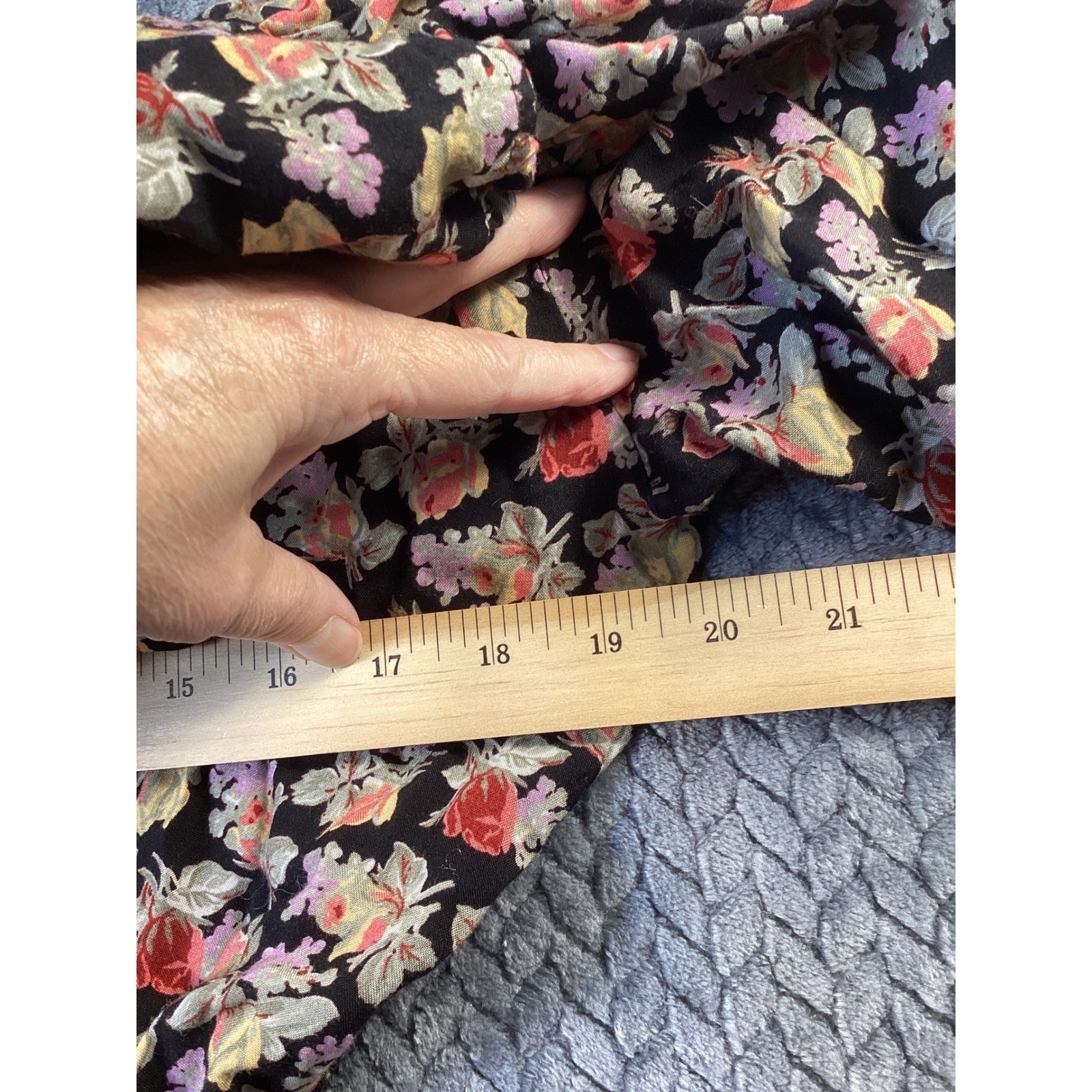 Vintage Leslie Fay Floral Midi Dress Black Long Sleeve 90s USA Made Size 8