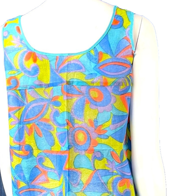 Vintage Paper Dress 1960s Psychedelic Iconic Waste Basket Boutique Size 12-14