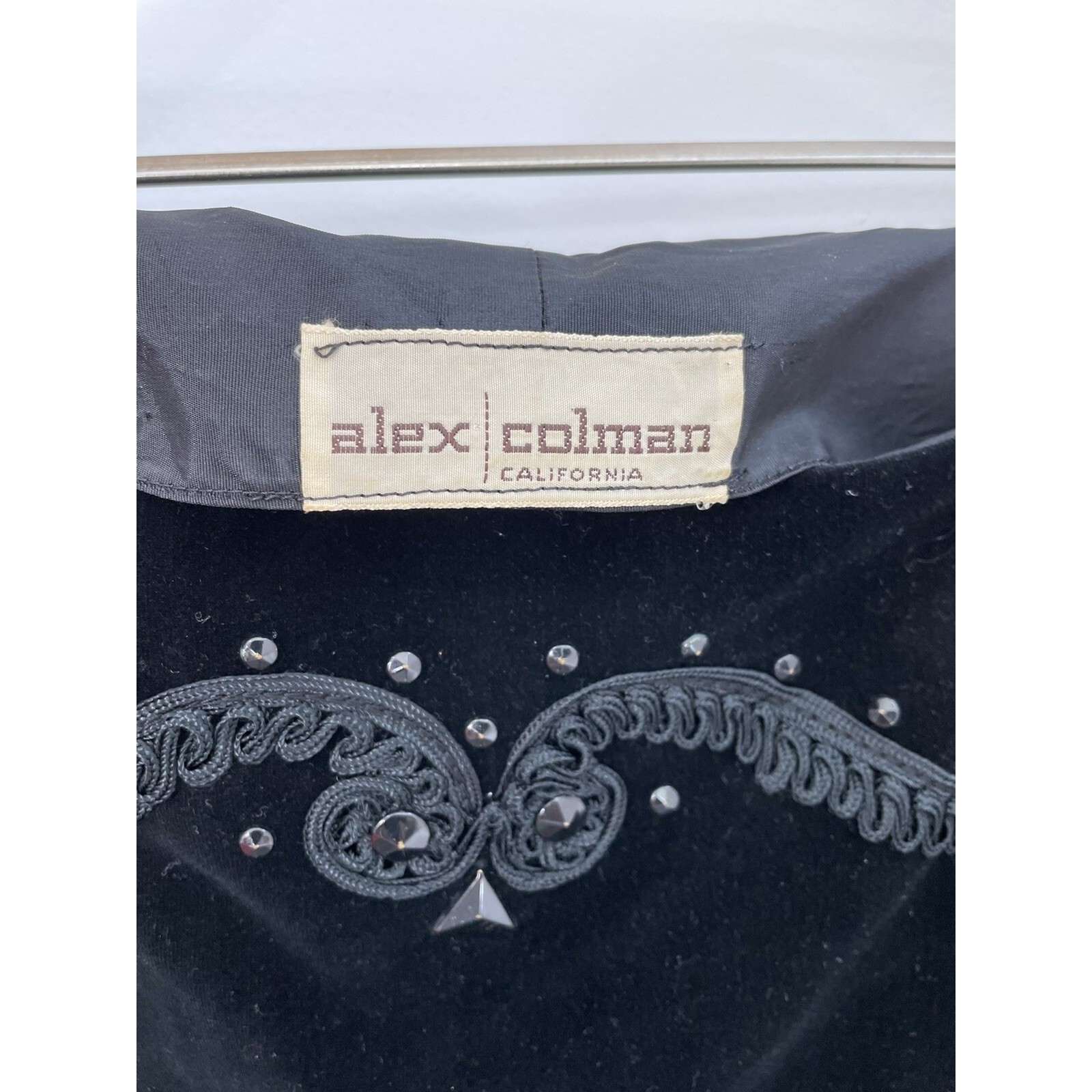 VTG 50s ALEX COLMAN CALIFORNIA Pencil Dress Rockabilly Black Cotton Velvet SZ S