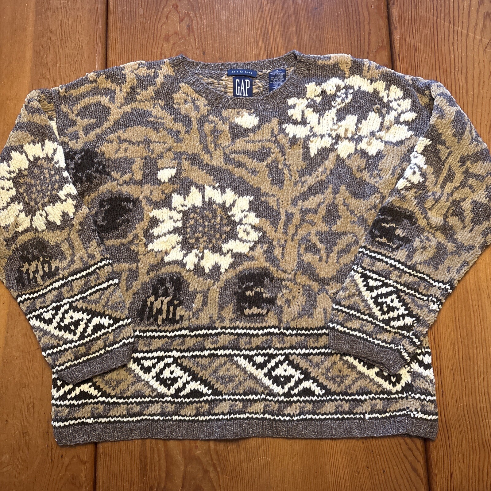 Vintage GAP Hand Knit Sweater Women’s Small Cotton Silk Wool Blend