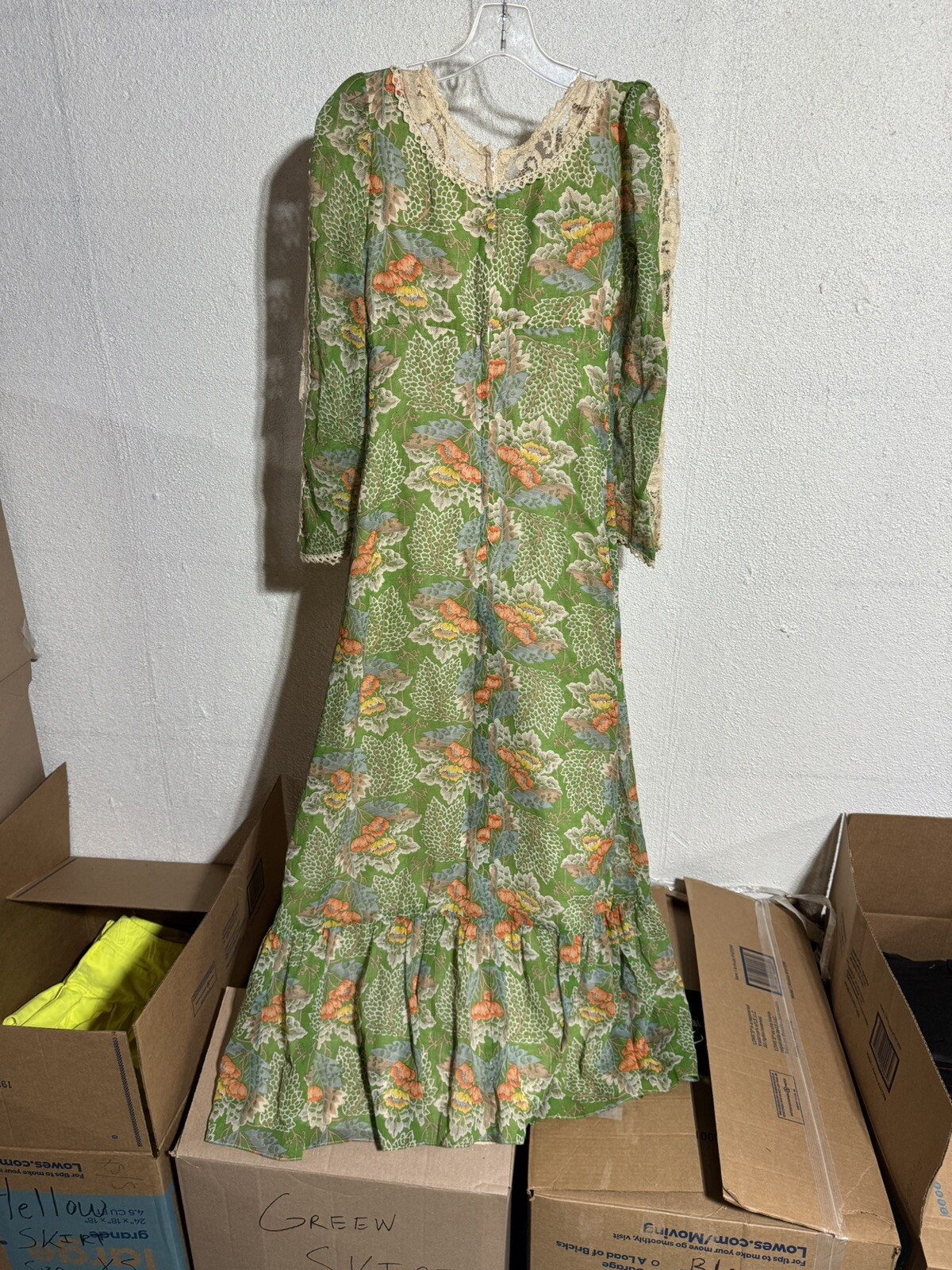 Vintage Young Innocent By Arpeja Lace Maxi Dress Size 5 Made In USA Gunn G2U