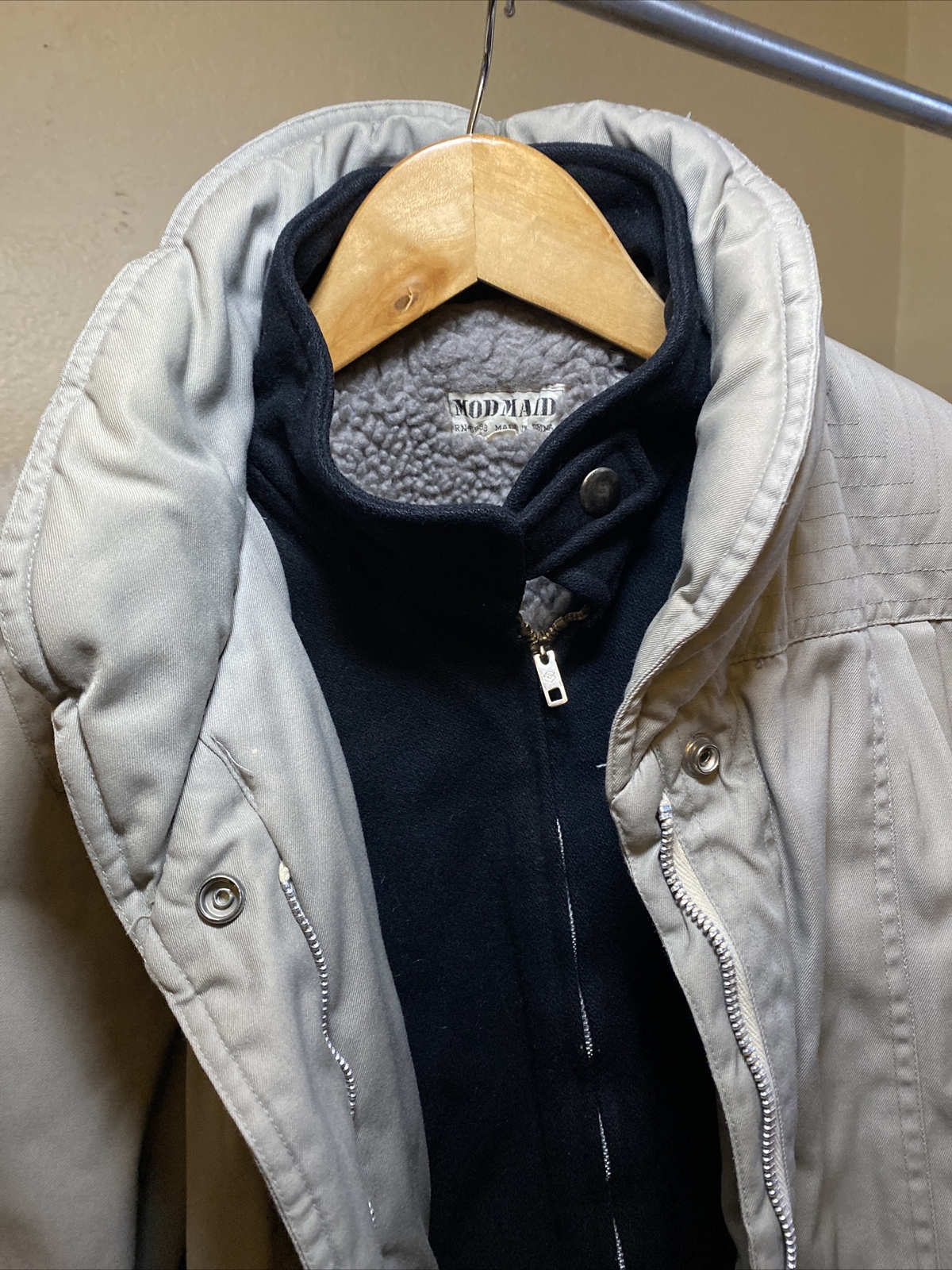 Stylish, Vintage Mod Maid Grey Bomber – Woman Jacket Coat