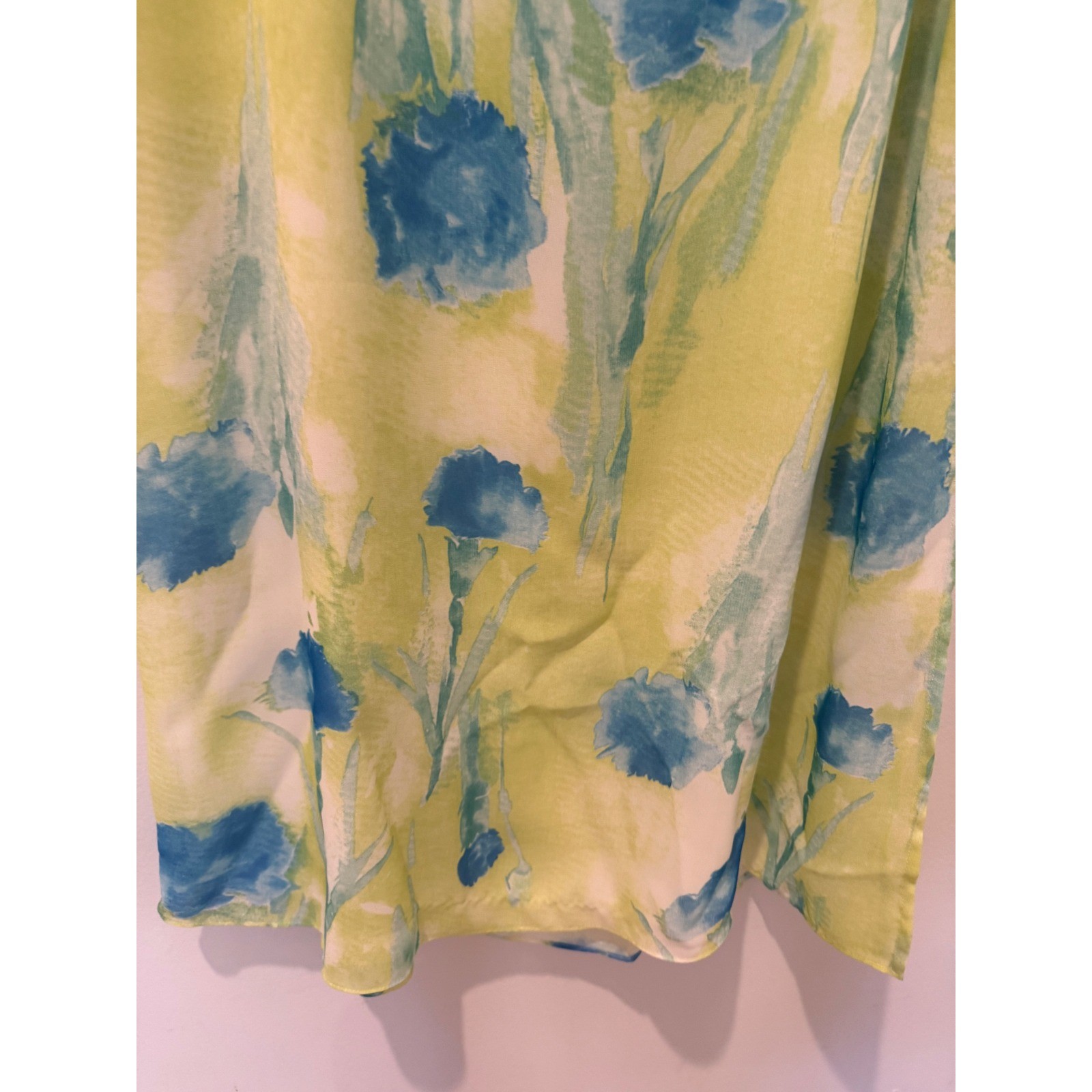 JR Nites Petites 90s Vintage Yellow Pastel Watercolor Floral Fairy Maxi Dress 8P