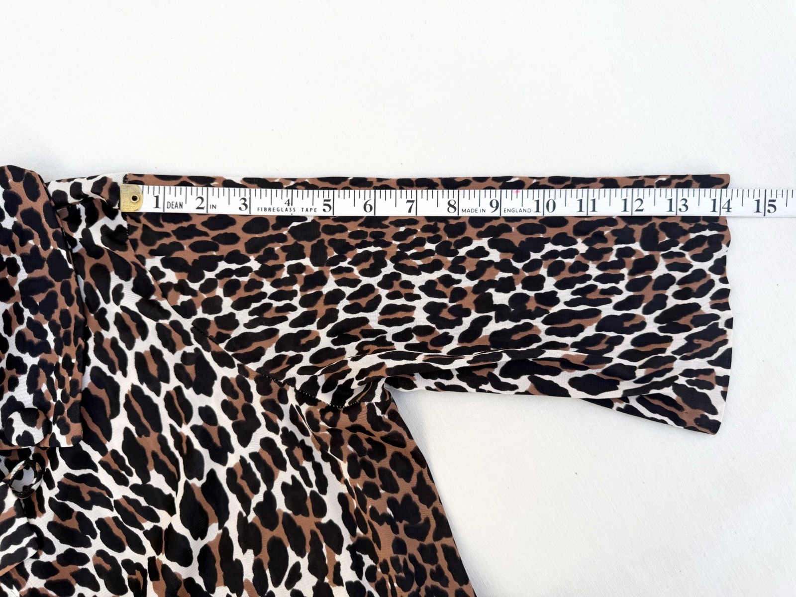 Vintage 60s Cheetah Midi Robe Leopard Funnel Collar A-line Zip Front Sz S/M