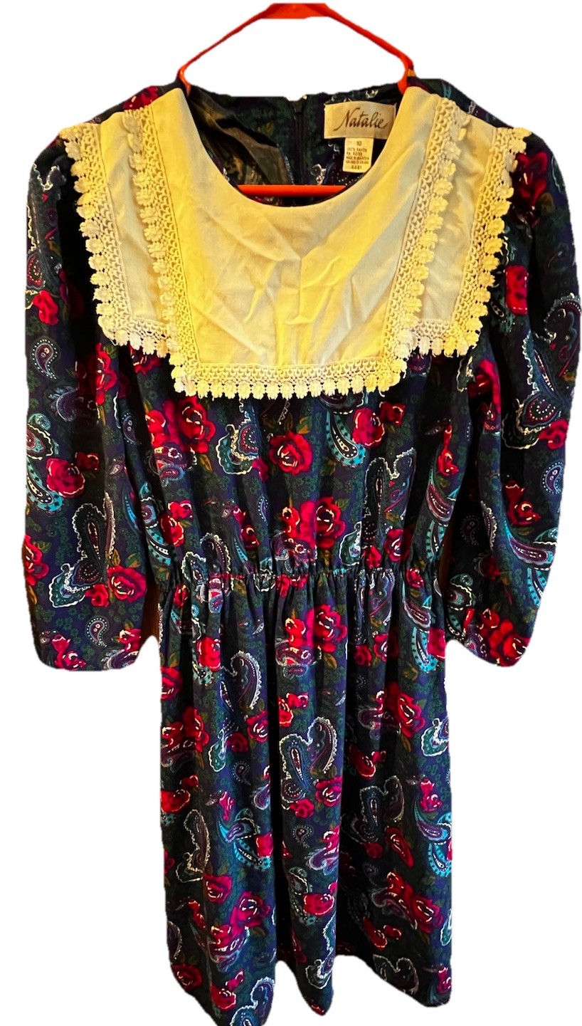 Vintage 80’s Natalie Dress Red/Blue Floral 3/4 Sleeve Women Size 10 RARE