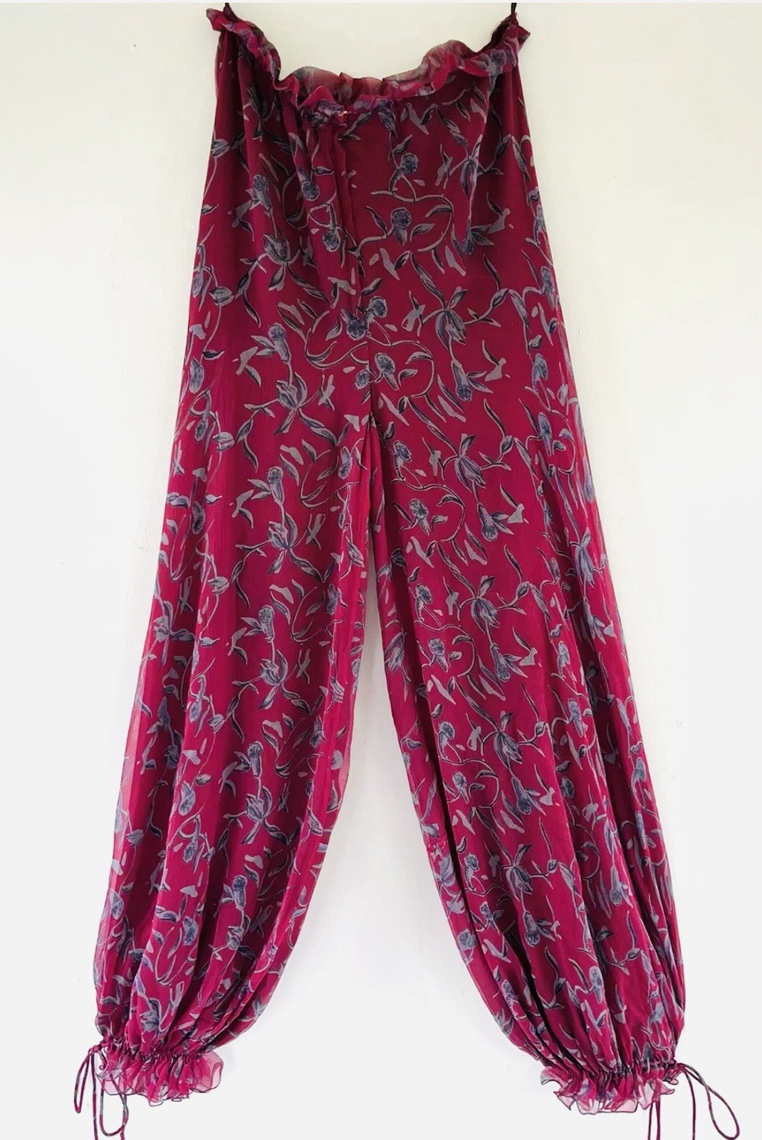 Vintage 1970s Anna Weatherley Silk Chiffon Harem Pants