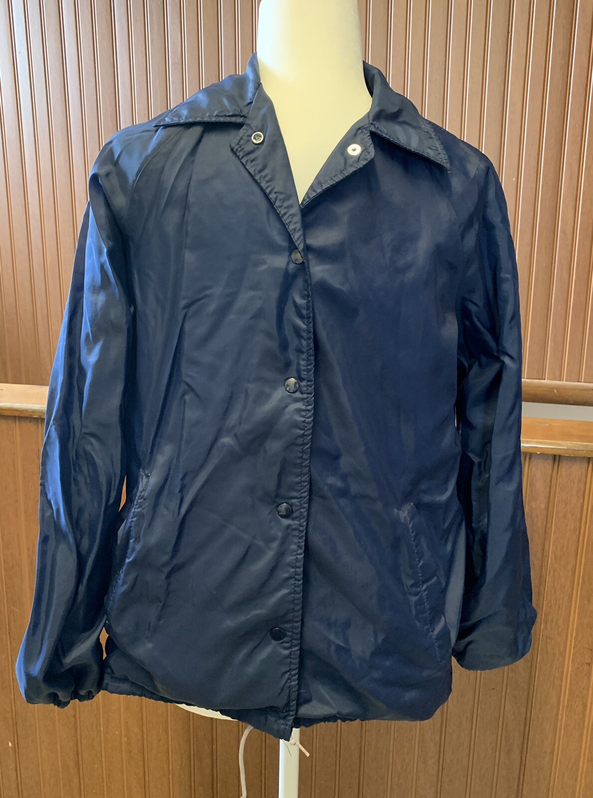 Vintage 1990’s NEW Sears Blue Coach Snap Up Lined Windbreaker Women’s SZ Med