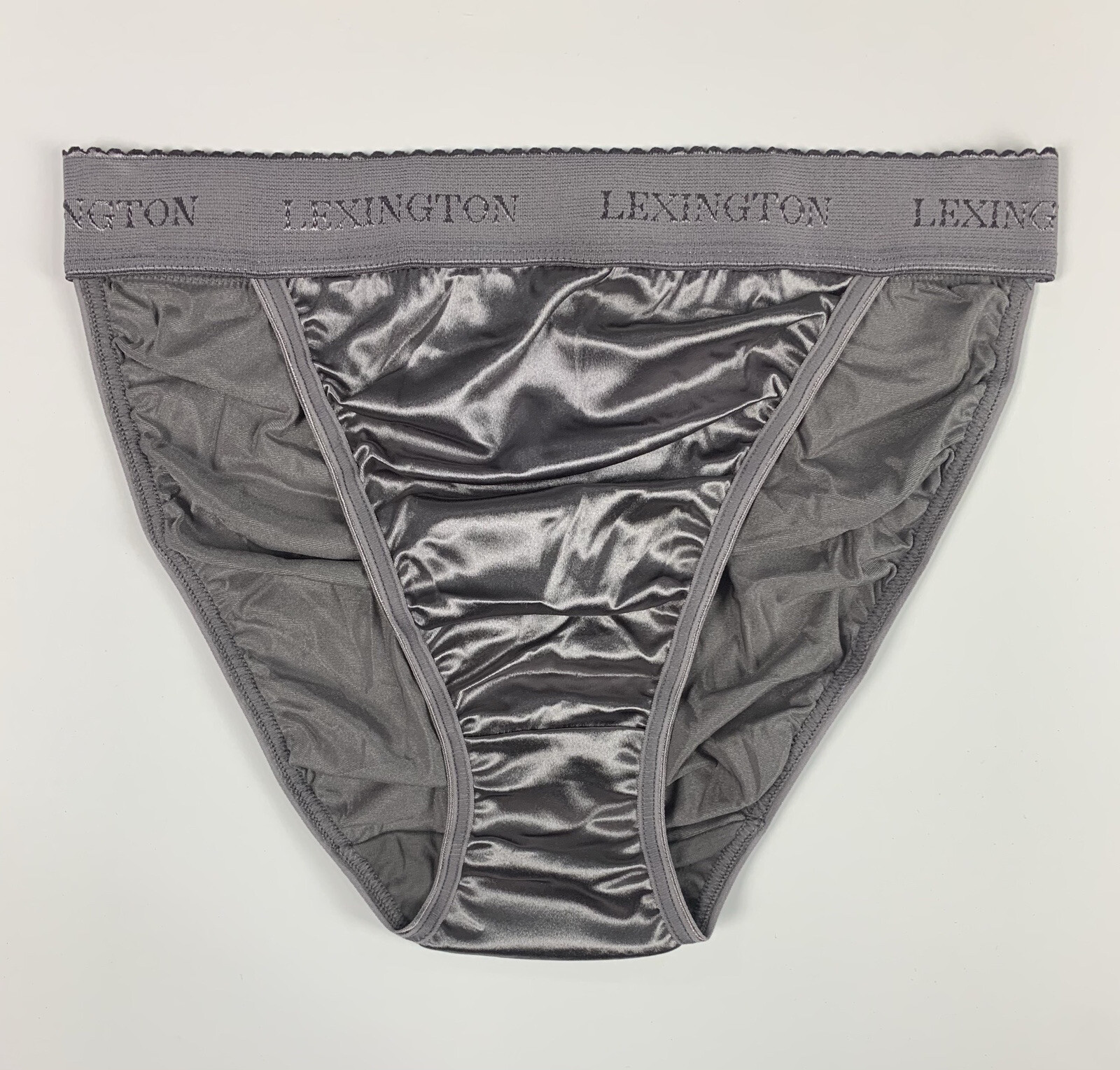 Hi-cut Second Skin Satin Panty Silver Wide Rio Waistband 3XL