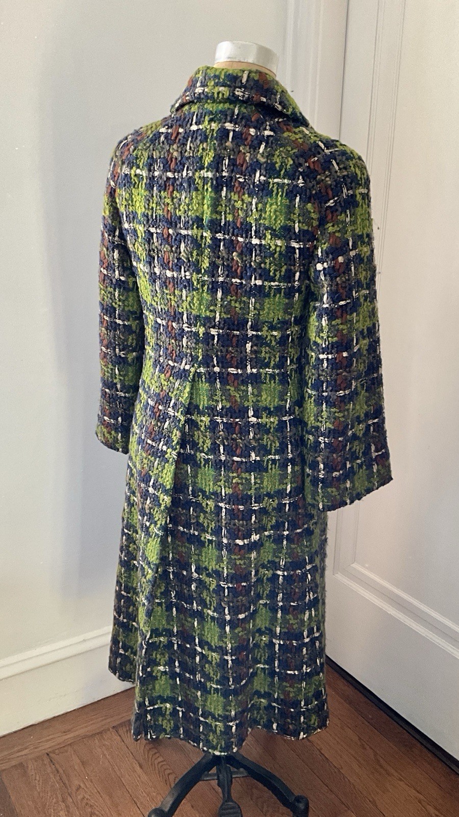 Vintage 1960’s Jack Clarke Chunky Emerald and Sapphire Tweed Boucle Coat