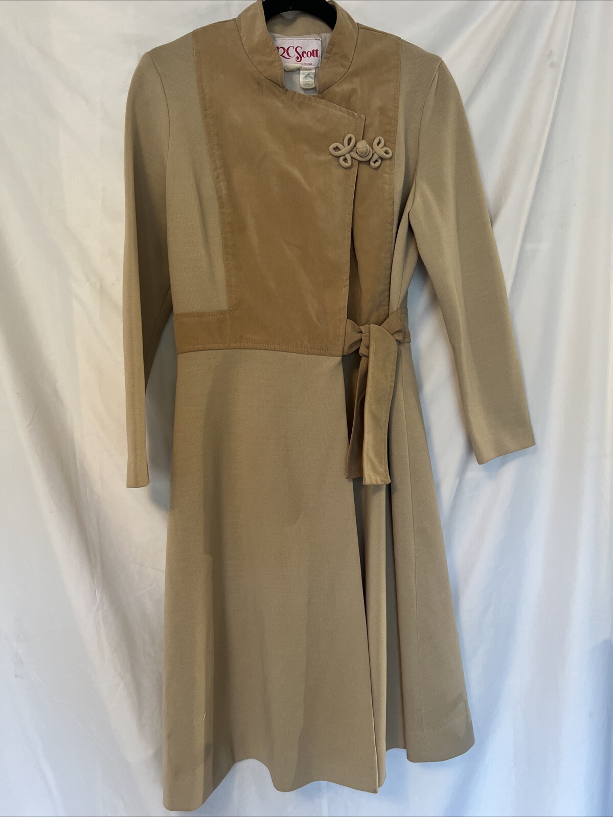Vintage Alex Coleman-RC Scott Iconic-Wrap Dress Business Classy Velvet Breast