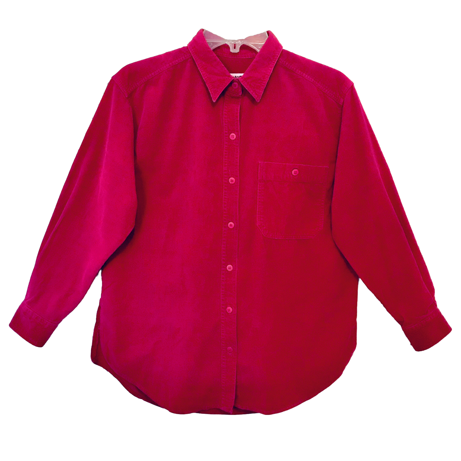 Merona Vintage Womens S Cranberry Pinwale Corduroy Long Sleeve Button Up Shirt