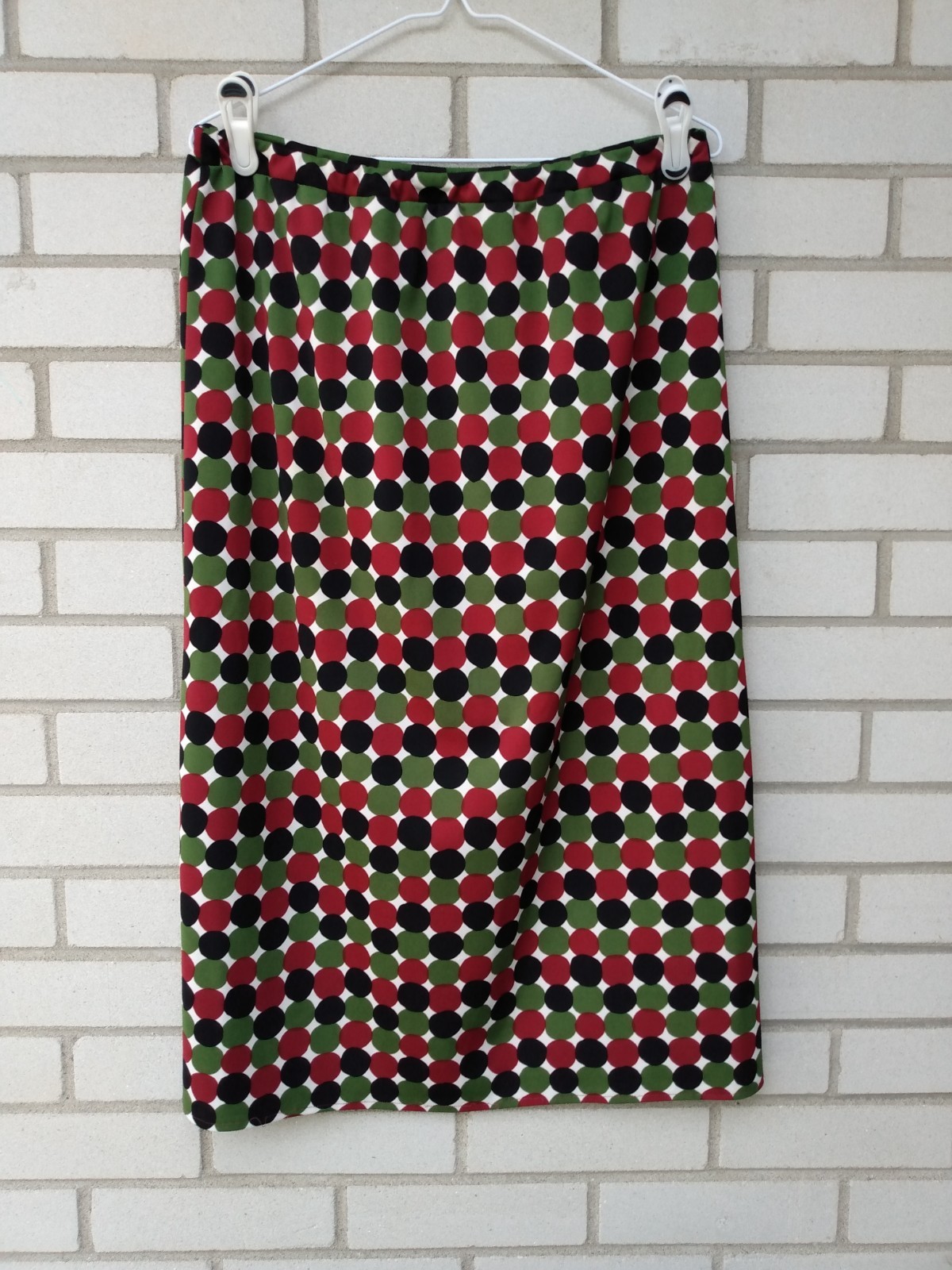 Vintage Handmade Skirt 30″-34″ Waist Geometric Dots Polyester Double Knit