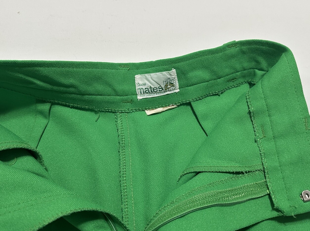 Vintage 60s? Sears Mates Kelly Green Bell Bottom Gaucho Capri Pants Size Read