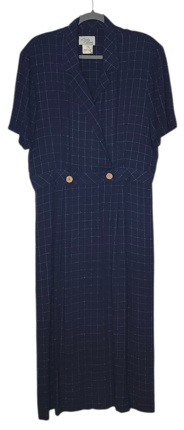 Lady Carol of New York Blue Plaid Midi Dress Size 18 – Vintage USA Made