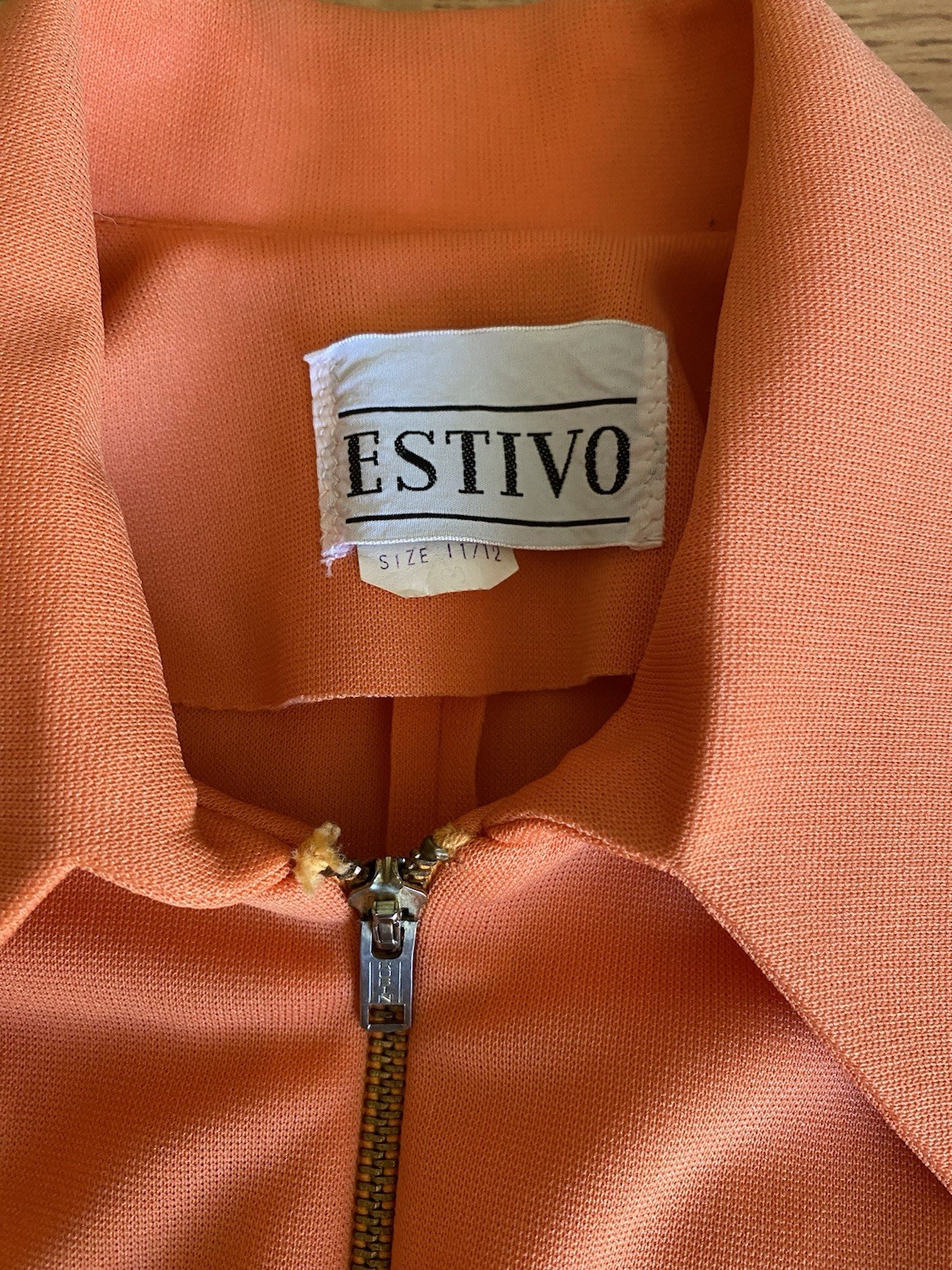 Vintage Orange Embroidered Bird Jacket with Dagger Collar Women’s