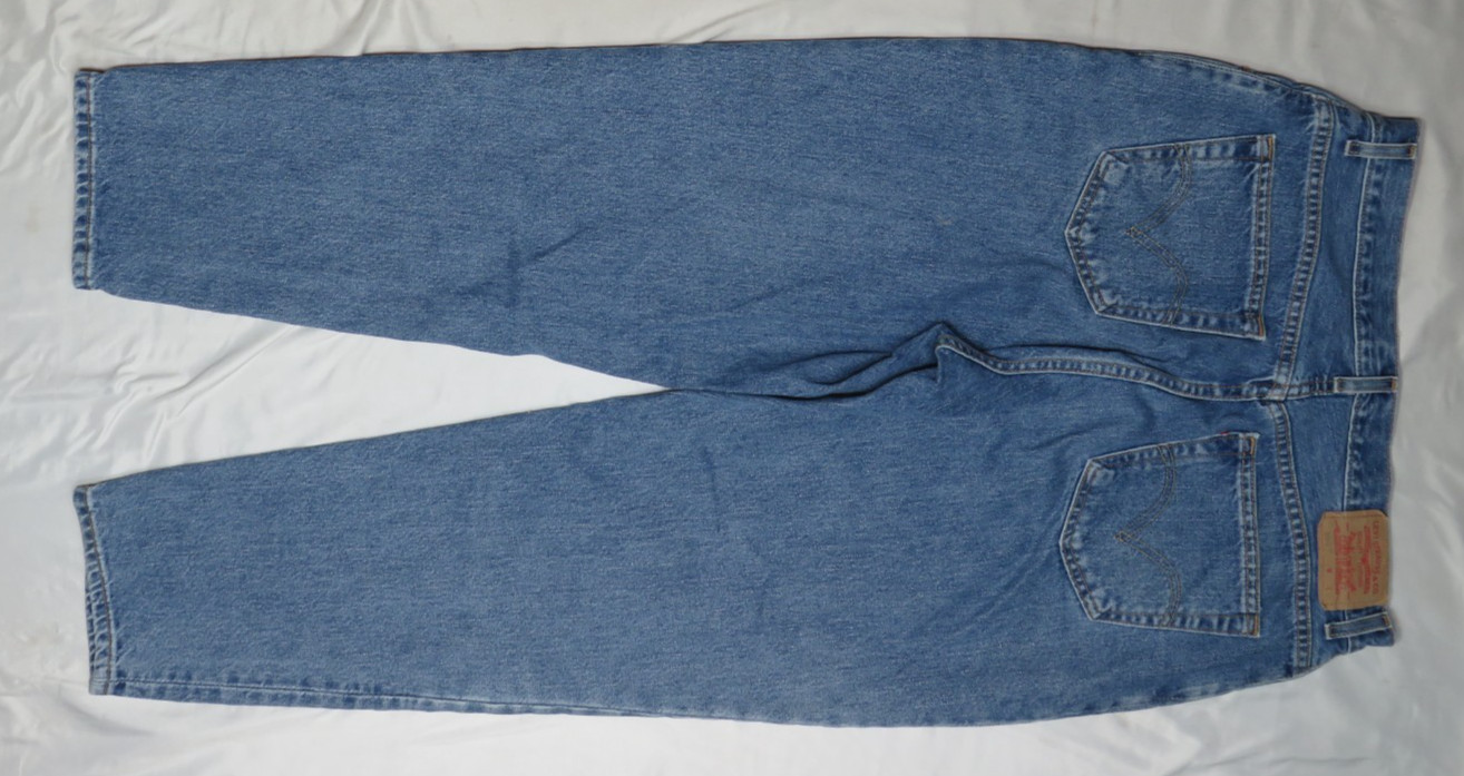 LEVIS BLUE JEAN WOMENS 550 16 MED (36×30) RELAXED TAPER COTTON DENIM VTG 2003