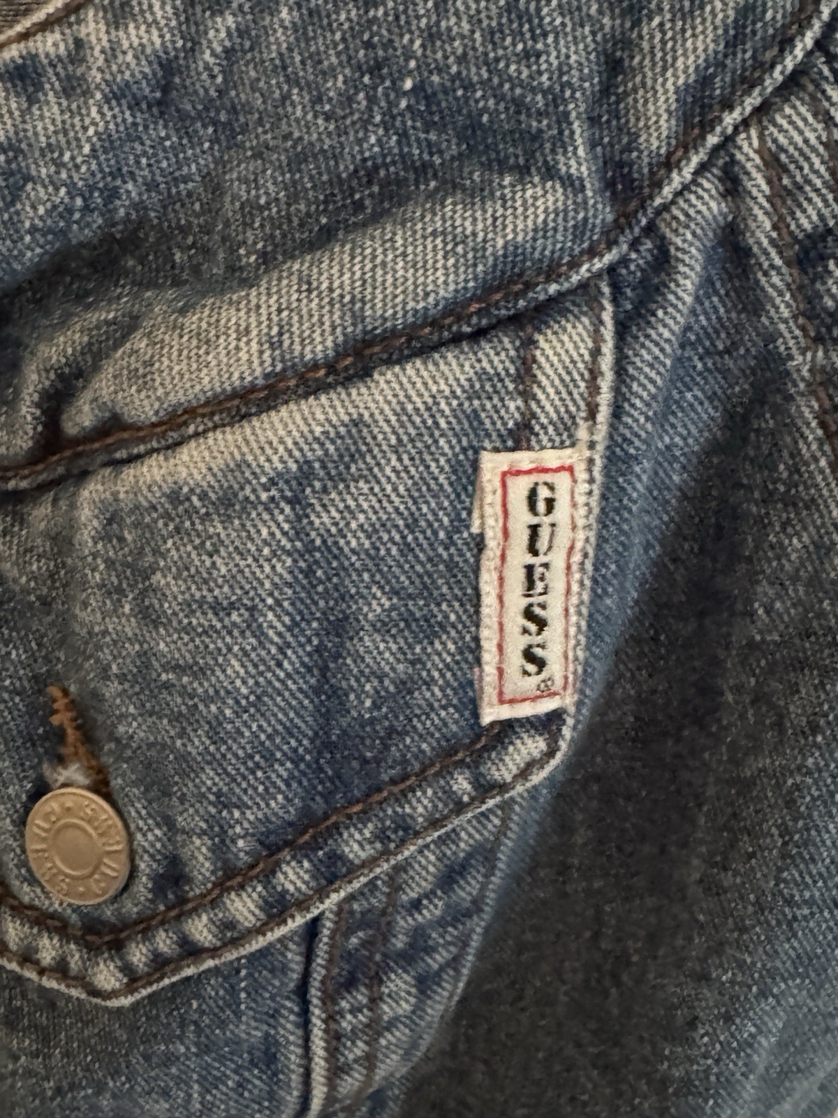 Vintage Guess Jeans Georges Marciano Denim Mini Dress Button Front USA M