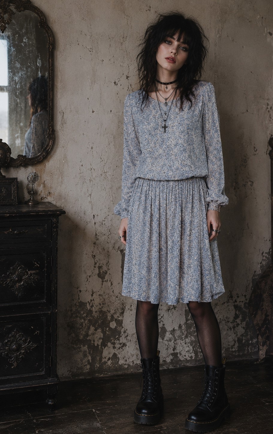 Vintage 80s Dress Secretary Church Grunge Grannycore sz 10 Damon II Union USA