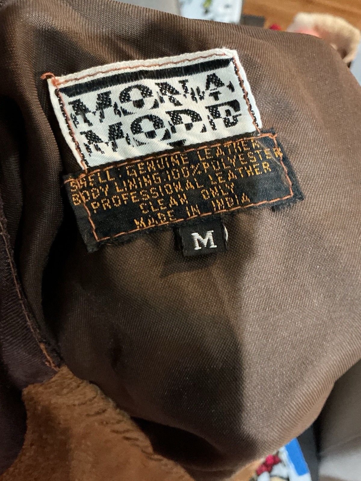 Mona Mode Genuine Leather Suede Western Vest Brown Star Buttons Size M